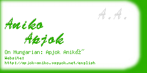 aniko apjok business card